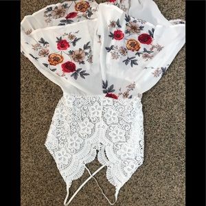 White floral romper